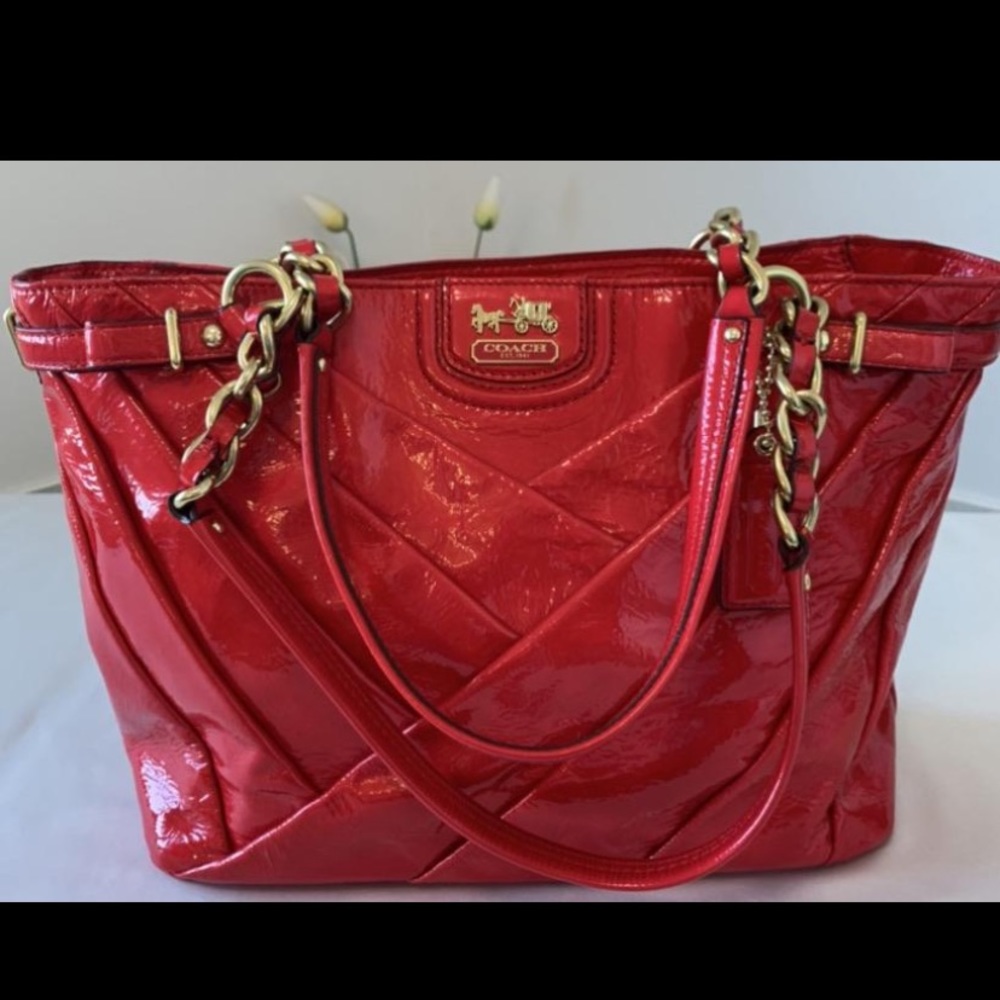 NWOT - Coach Madison Patent Leather Tote Bag